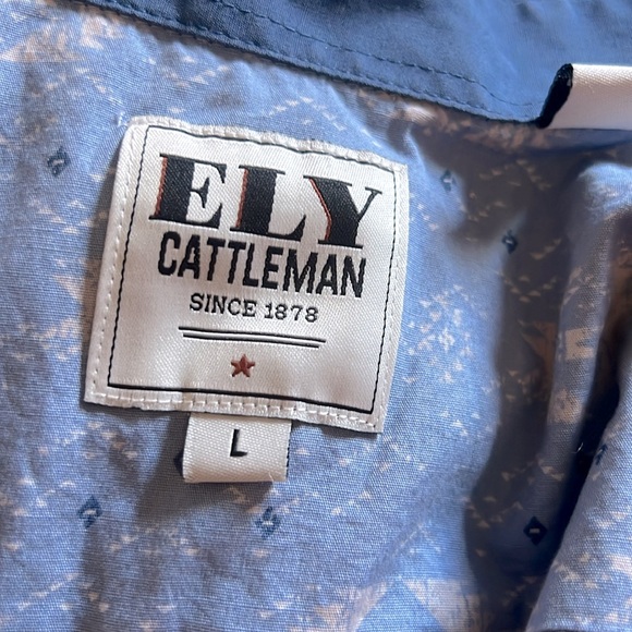 Vintage Pearl Snap Ely Cattleman Abstract Aztec Print Western Button Down Shirt - Picture 7 of 7